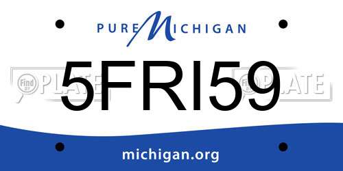 5FRI59 Michigan License Plate