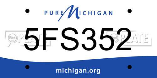 5FS352 Michigan License Plate
