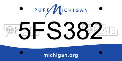 5FS382 Michigan License Plate