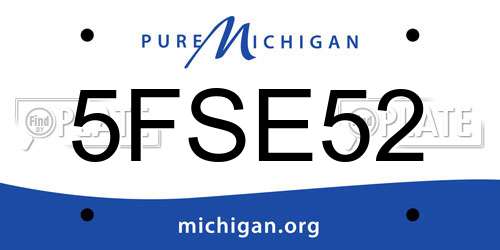 5FSE52 Michigan License Plate
