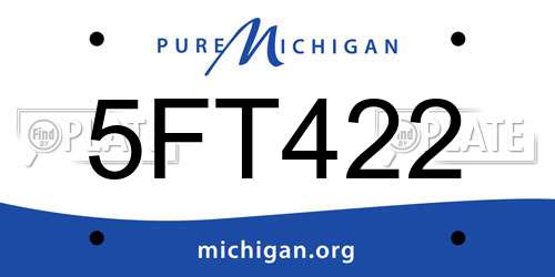 5FT422 Michigan License Plate