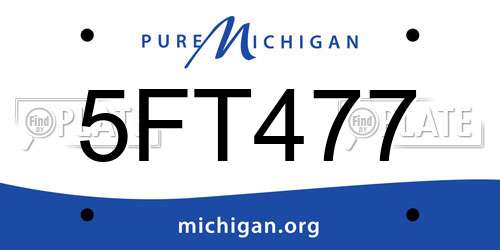 5FT477 Michigan License Plate