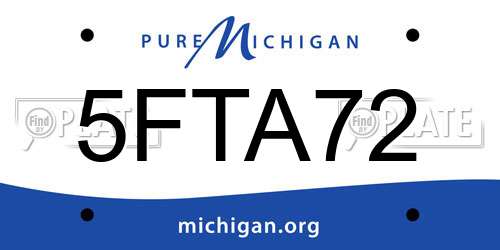 5FTA72 Michigan License Plate