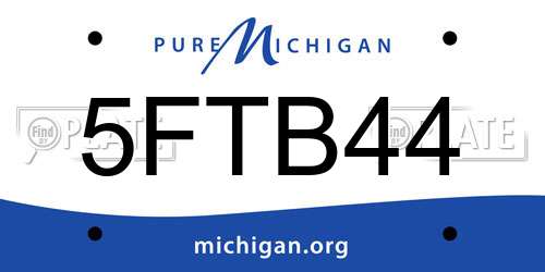 5FTB44 Michigan License Plate
