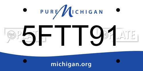 5FTT91 Michigan License Plate