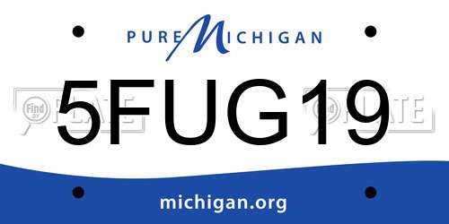 5FUG19 Michigan License Plate