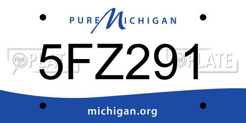 5FZ291 Michigan License Plate