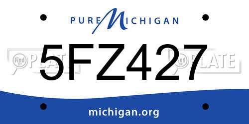 5FZ427 Michigan License Plate