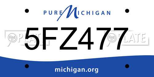 5FZ477 Michigan License Plate