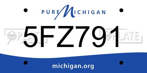 5FZ791 Michigan License Plate