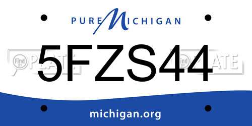 5FZS44 Michigan License Plate