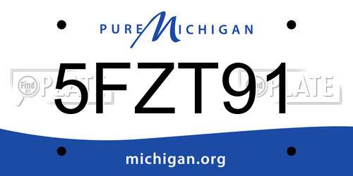 5FZT91 Michigan License Plate