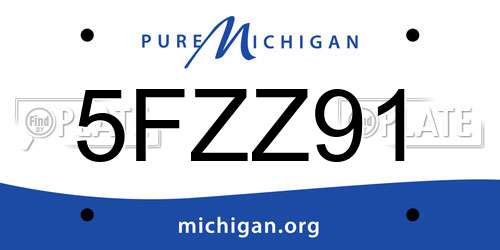 5FZZ91 Michigan License Plate