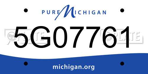 5G07761 Michigan License Plate