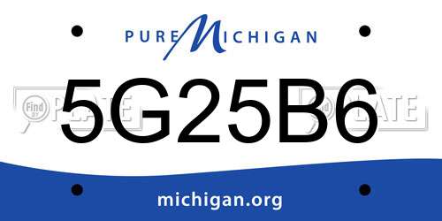 5G25B6 Michigan License Plate