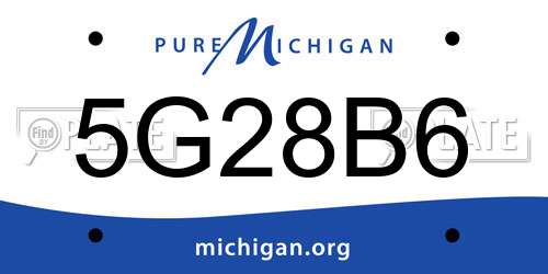 5G28B6 Michigan License Plate