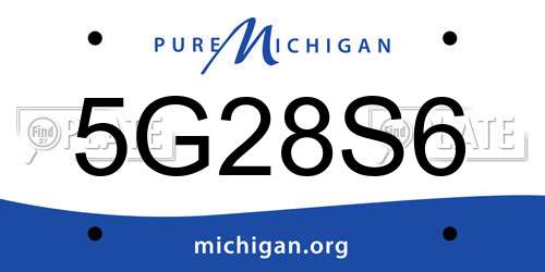 5G28S6 Michigan License Plate