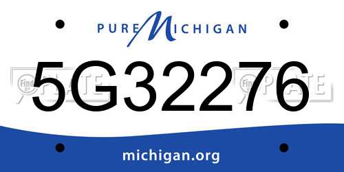 5G32276 Michigan License Plate