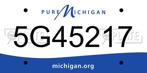 5G45217 Michigan License Plate