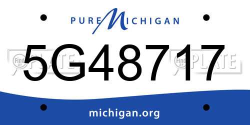 5G48717 Michigan License Plate