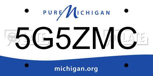 5G5ZMC Michigan License Plate