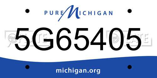 5G65405 Michigan License Plate