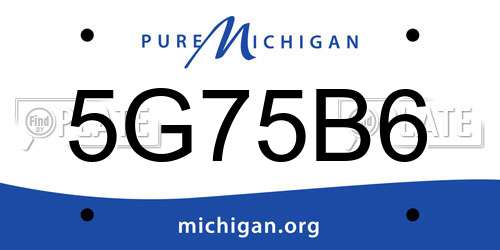 5G75B6 Michigan License Plate