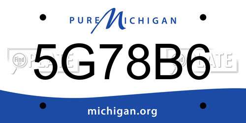 5G78B6 Michigan License Plate
