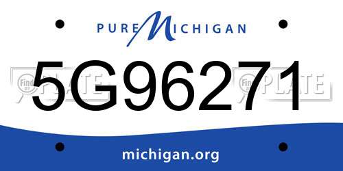 5G96271 Michigan License Plate