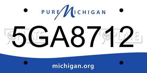 5GA8712 Michigan License Plate
