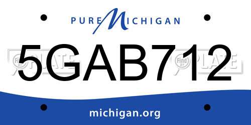 5GAB712 Michigan License Plate