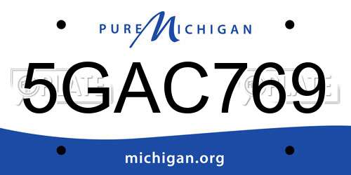 5GAC769 Michigan License Plate