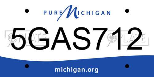 5GAS712 Michigan License Plate