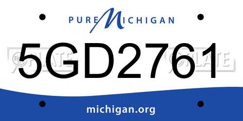 5GD2761 Michigan License Plate