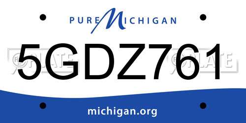 5GDZ761 Michigan License Plate