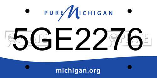 5GE2276 Michigan License Plate