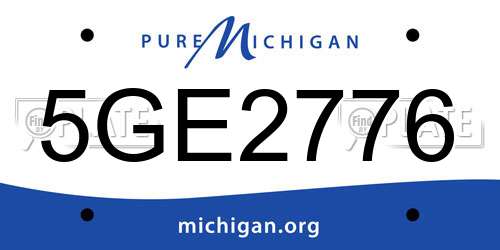 5GE2776 Michigan License Plate