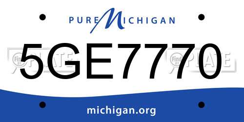 5GE7770 Michigan License Plate