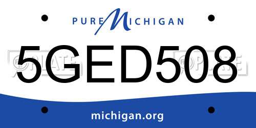 5GED508 Michigan License Plate