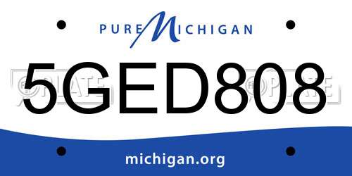 5GED808 Michigan License Plate