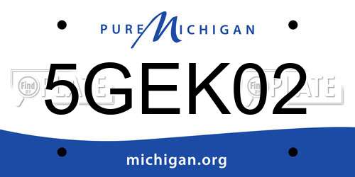 5GEK02 Michigan License Plate