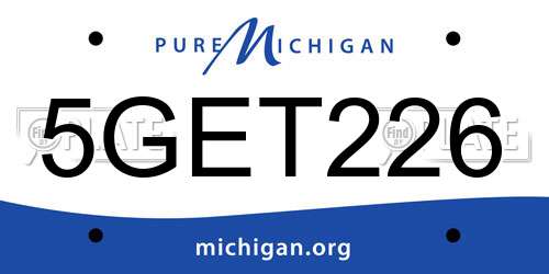 5GET226 Michigan License Plate