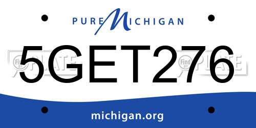 5GET276 Michigan License Plate