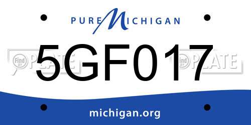 5GF017 Michigan License Plate