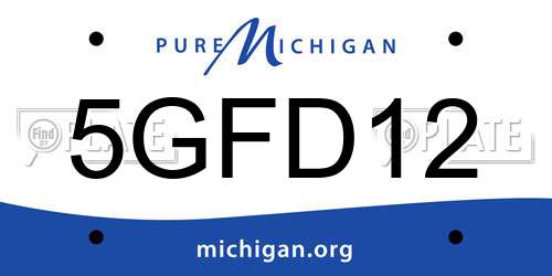 5GFD12 Michigan License Plate