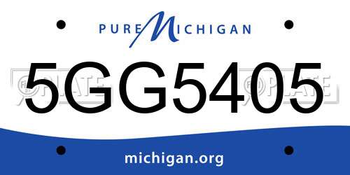 5GG5405 Michigan License Plate