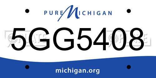5GG5408 Michigan License Plate