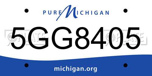 5GG8405 Michigan License Plate