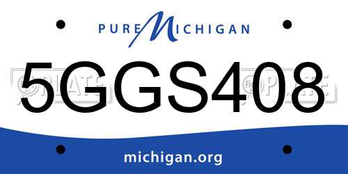 5GGS408 Michigan License Plate