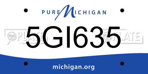 5GI635 Michigan License Plate